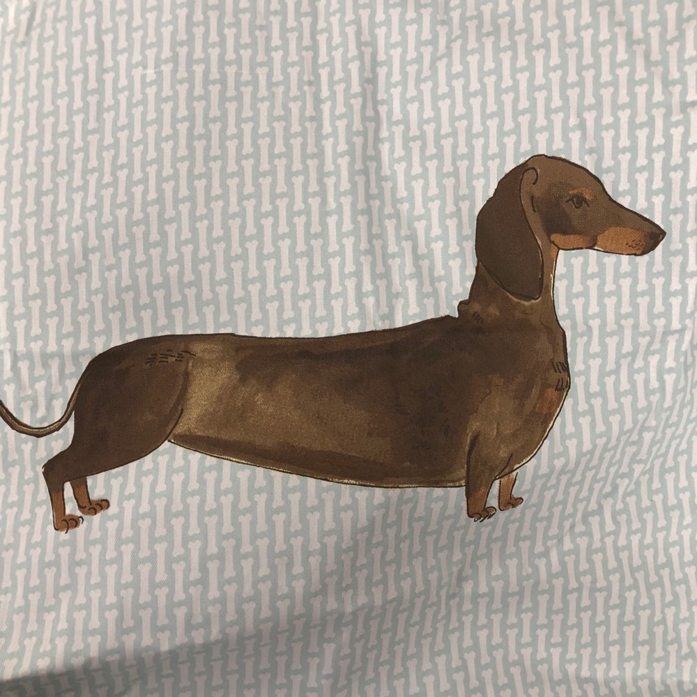 🆕🐶So very cute 🆕 🌭RED DACHSHUND on🐾APRON 🆕bone motif